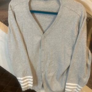 Joan Vass cotton varsity look cardigan L